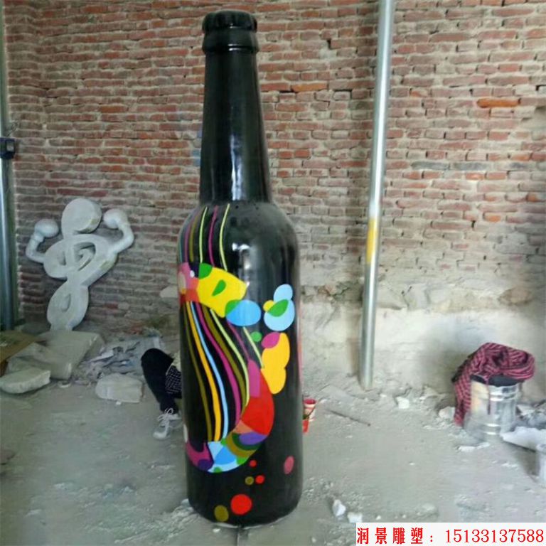 ktv酒瓶雕塑 质美价廉玻璃钢艺术品 (2)